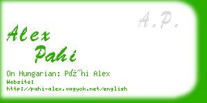 alex pahi business card